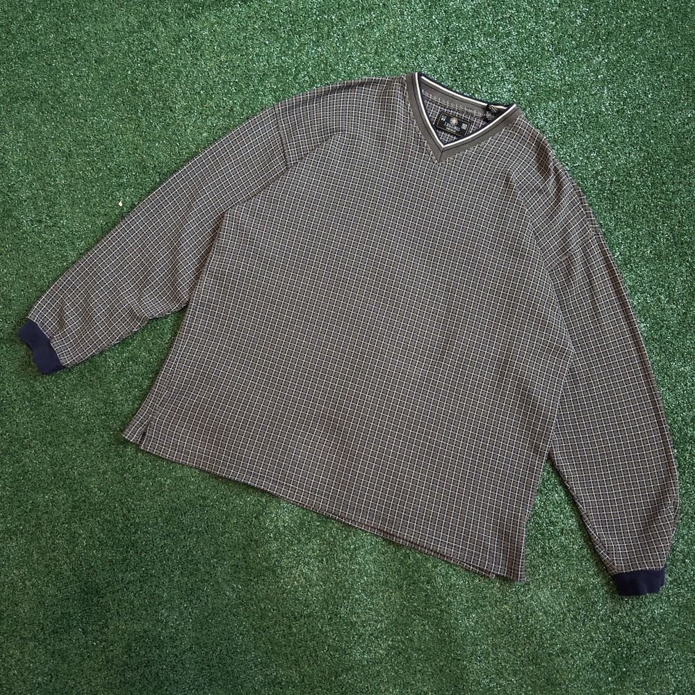 Vintage J.‎ Riggings Sweater Vest Adult Extra Large Green Beige Argyle 90s Mens